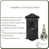 Clockswise Vintage Grandfather-Style Wall Clock with Wood-Effect Plastic Pendulum Battery-Operated for Home Decor