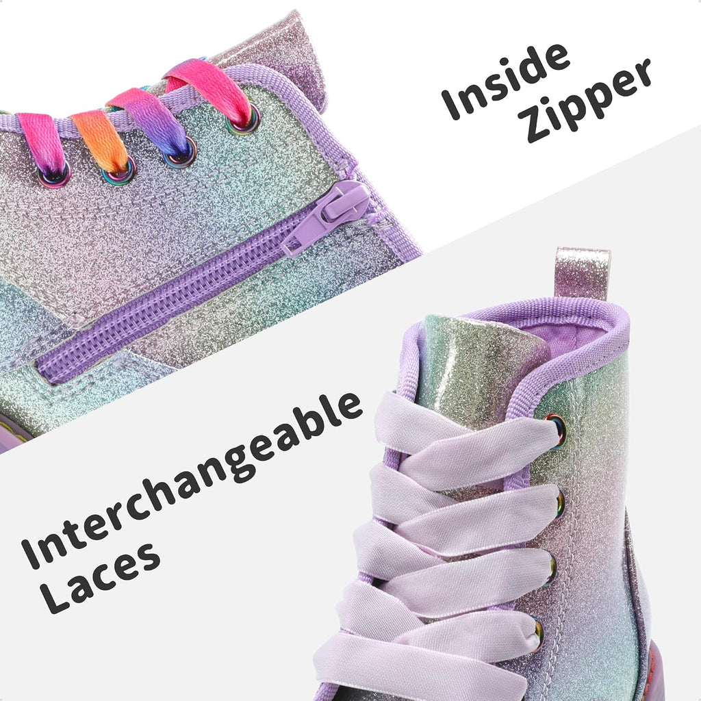 Girls Combat Ankle Boots Shoes