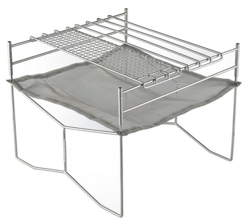 Portable Mesh Fire Pit with Cooking Grate