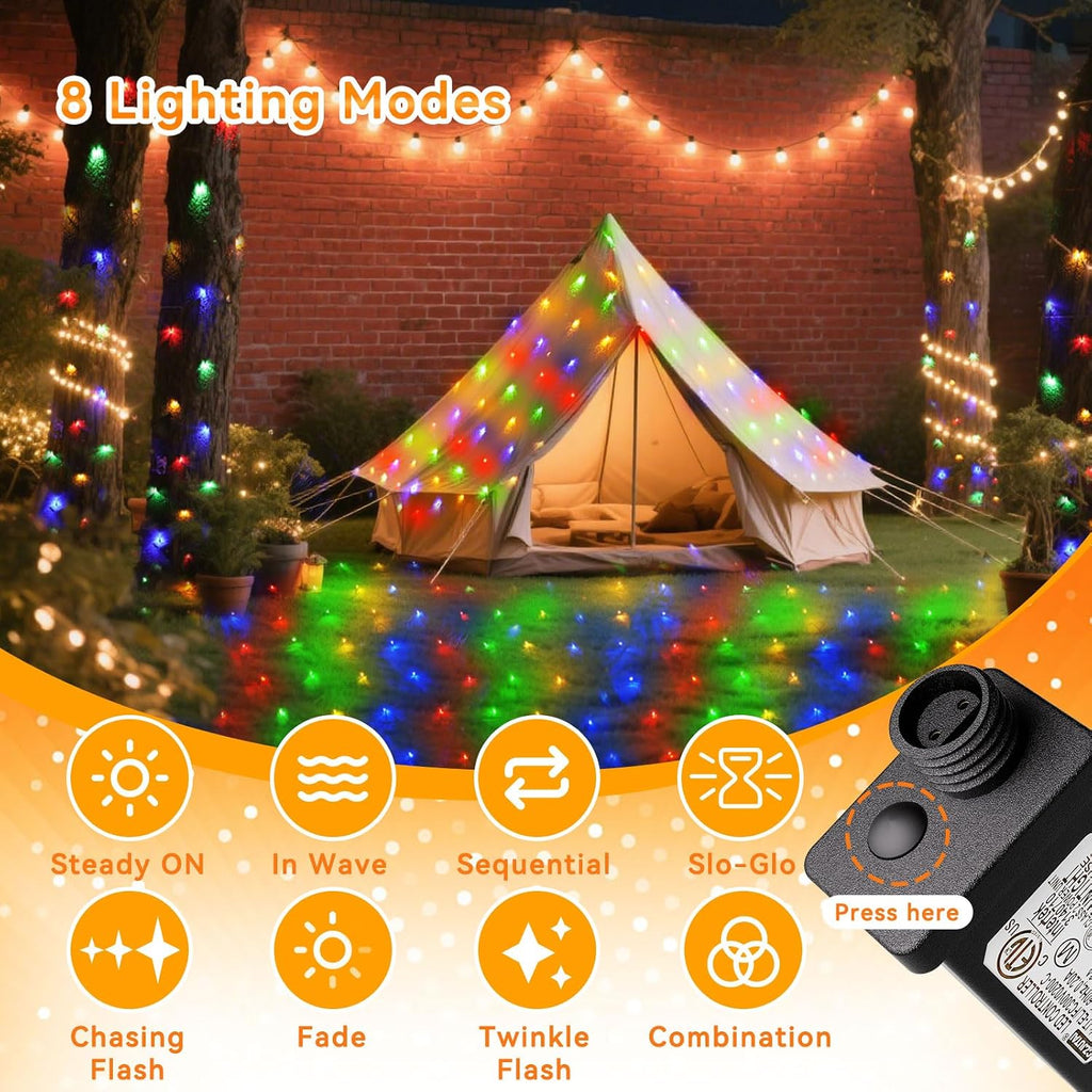 21FT x 5FT Christmas Net Lights Outdoor Mesh Lights Connectable