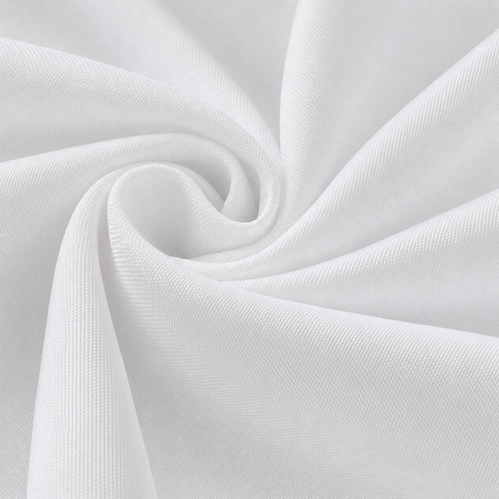 2-Pack Round 90-inch White Table Cloths, Solid Stain and Wrinkle Resistant Circular Tablecloth, Premium Plain Weave