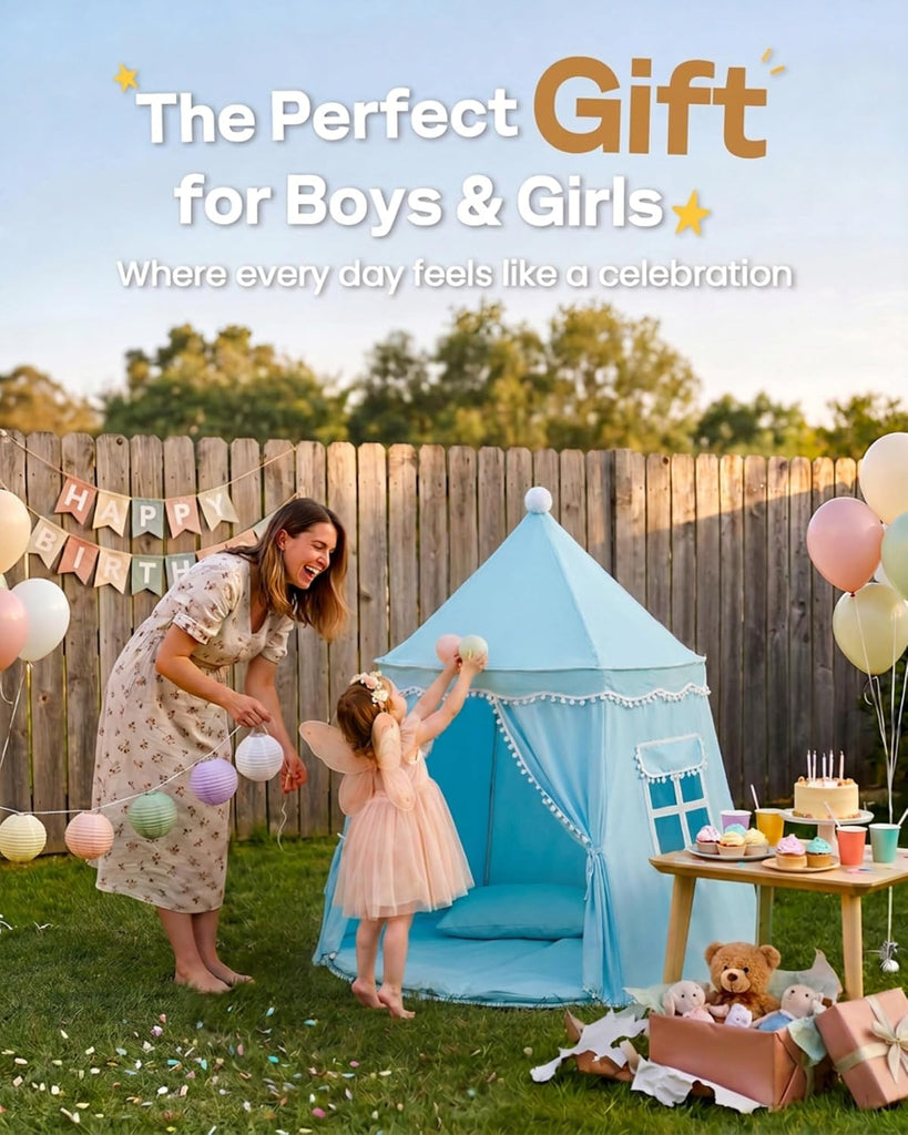 Play Tent with Carry Bag, Portable Blue Game Tent for Kids