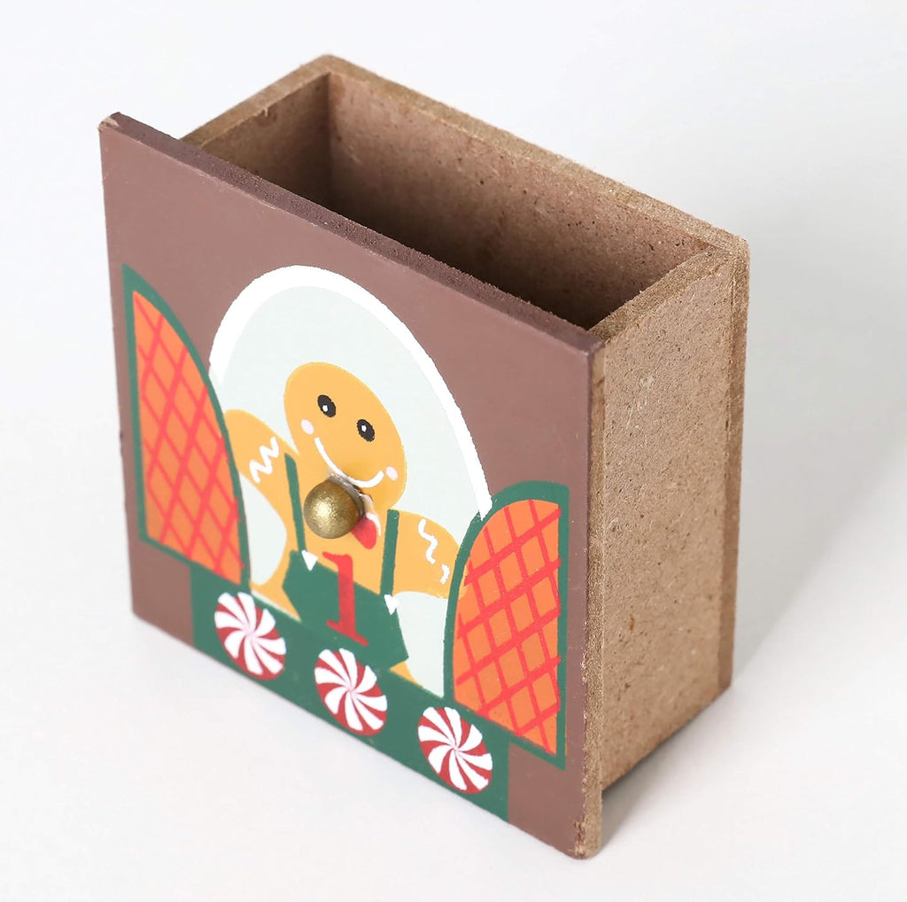 Reusable Wooden Advent Calendar to Fill - Gingerbread House with LED Lighting - DIY Christmas Calendar 10.31 x 17.72