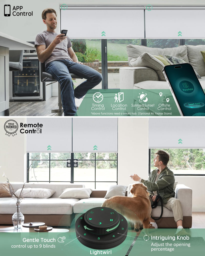 Motorized Blinds with Remote, Smart Blinds for Windows, Custom Size
