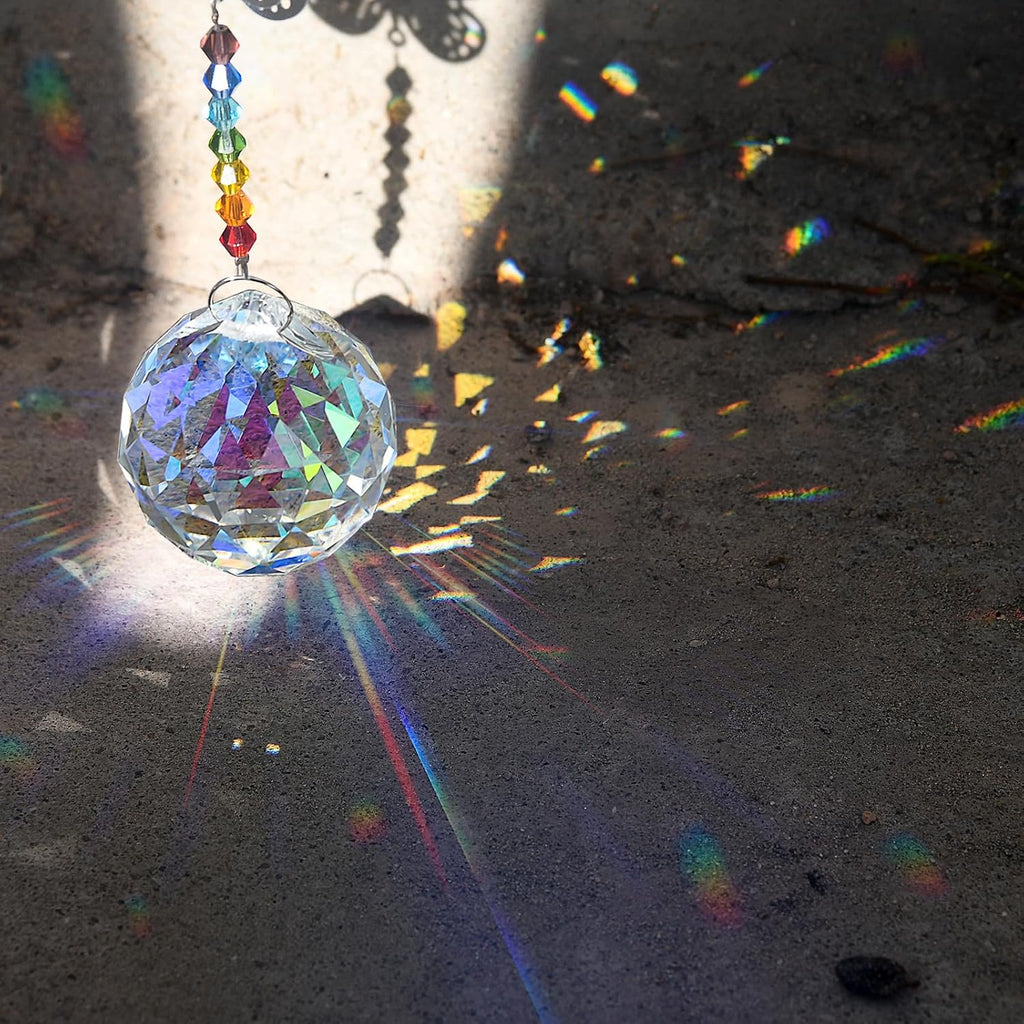 Crystal Sun Catcher Suncatcher Prism Ball AB-Coated - 20 Pack, 1.18"/30mm, Rainbow Pendant Maker, Crystal Beads