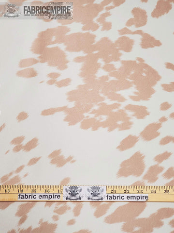 Suede Velvet Fabric Udder Madness Upholstery Cow Print 54" Wide Sold by The Yard (Blush)