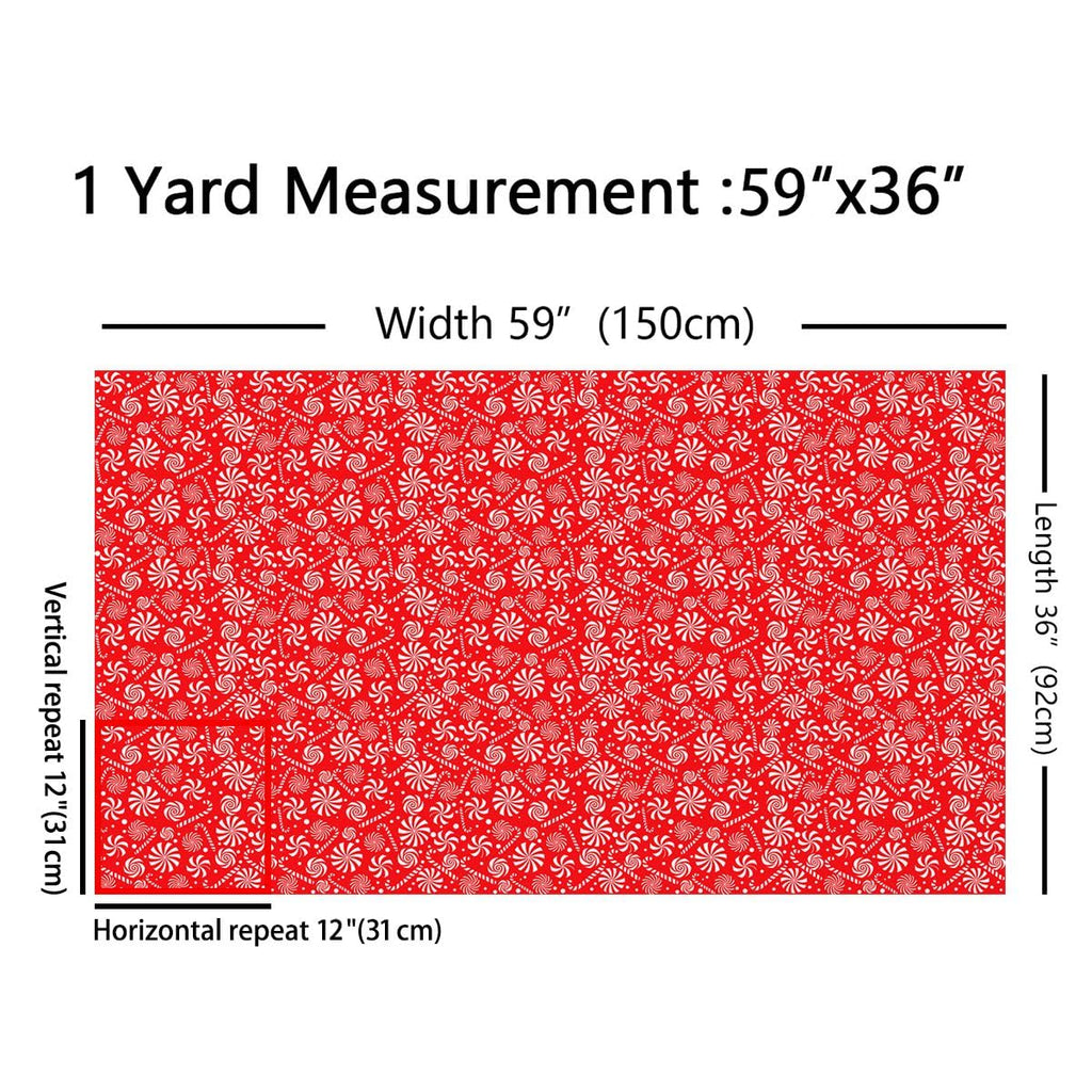 Christmas Candy Fabric by The Yard Soft 1 Yard
