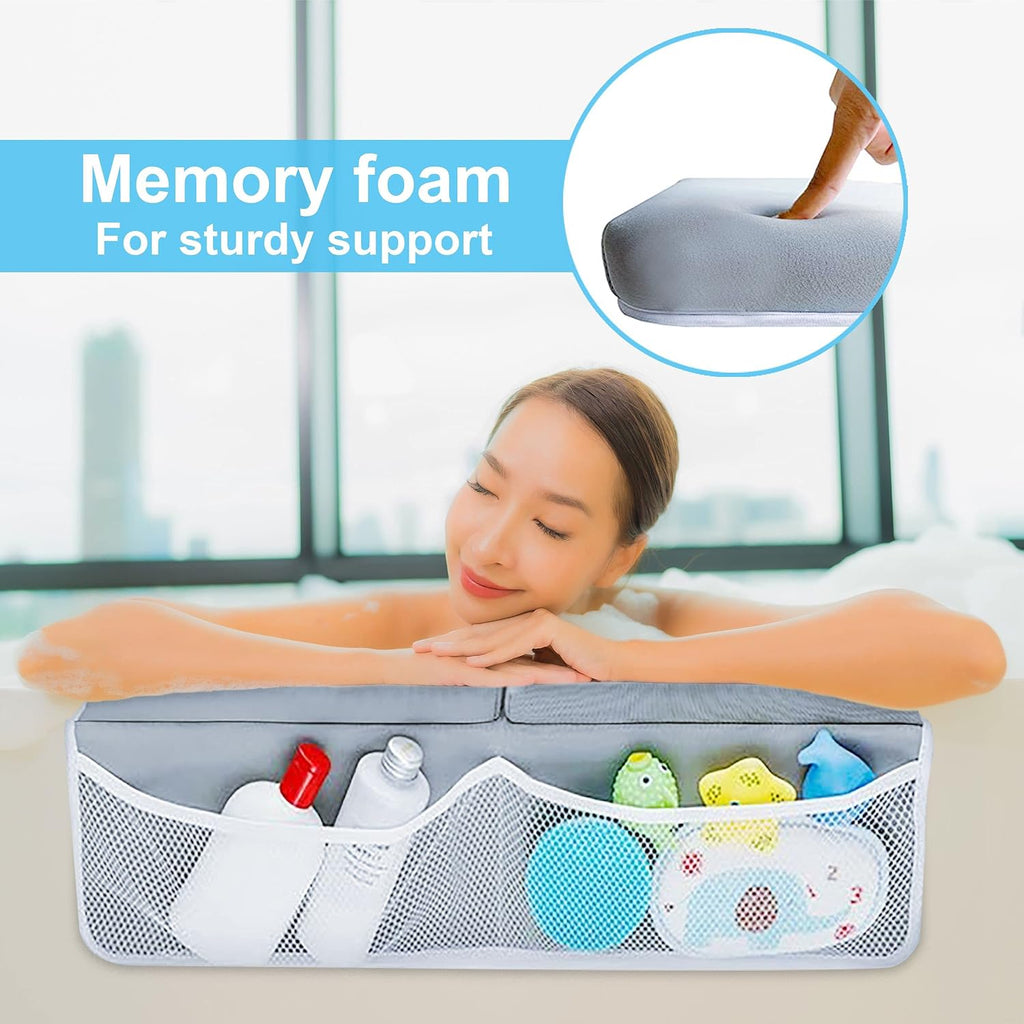 Bath Kneeler Set - Bathtub Kneeling and Elbow Rest Pad - Thick Memory Foam Arm and Knee Support While Bathing Newborn