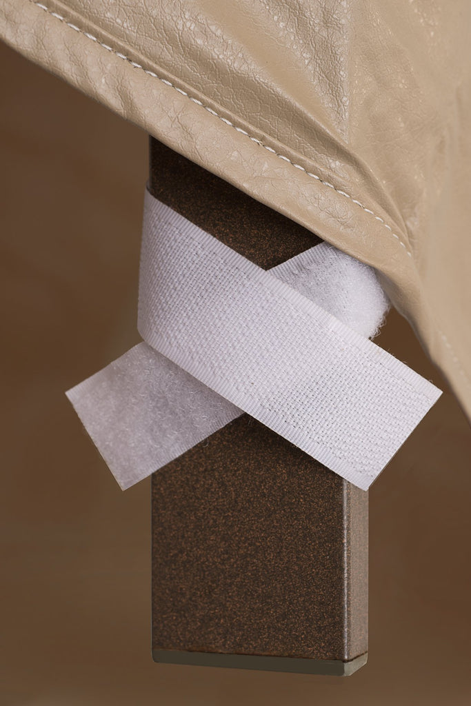 Weatherproof Patio Table and Highback Chair Set Cover, 48 Inch x 54 Inch, Round Bar Table, Tan