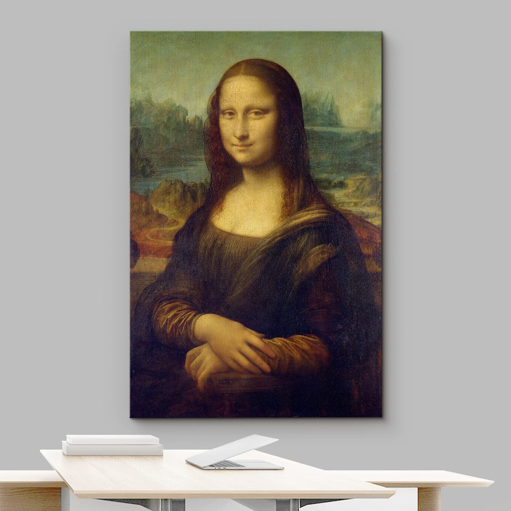 Canvas Print Wall Art Mona Lisa by Leonardo da Vinci Historic Cultural Illustrations Realism Traditional Scenic