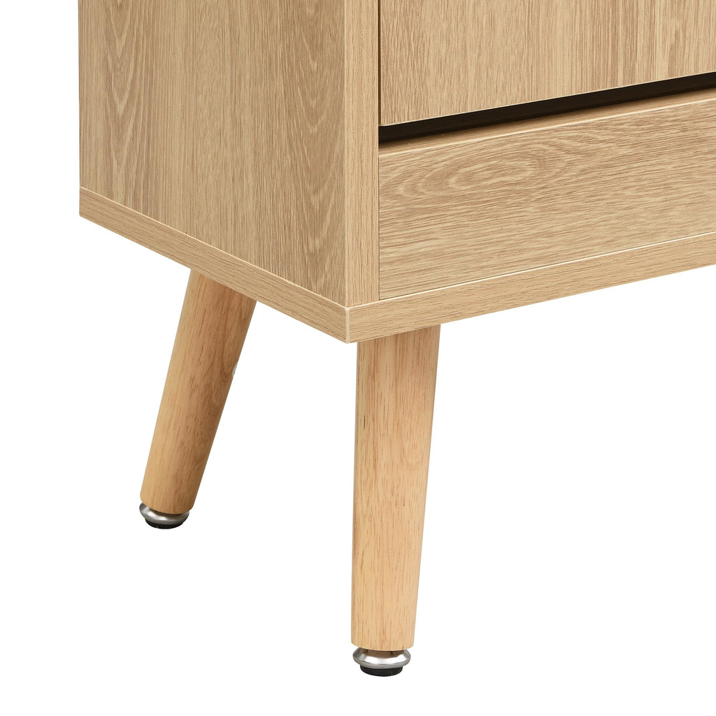 Natural Rattan Shoe Cabinet, 2 Flip Drawers with Top Drawer