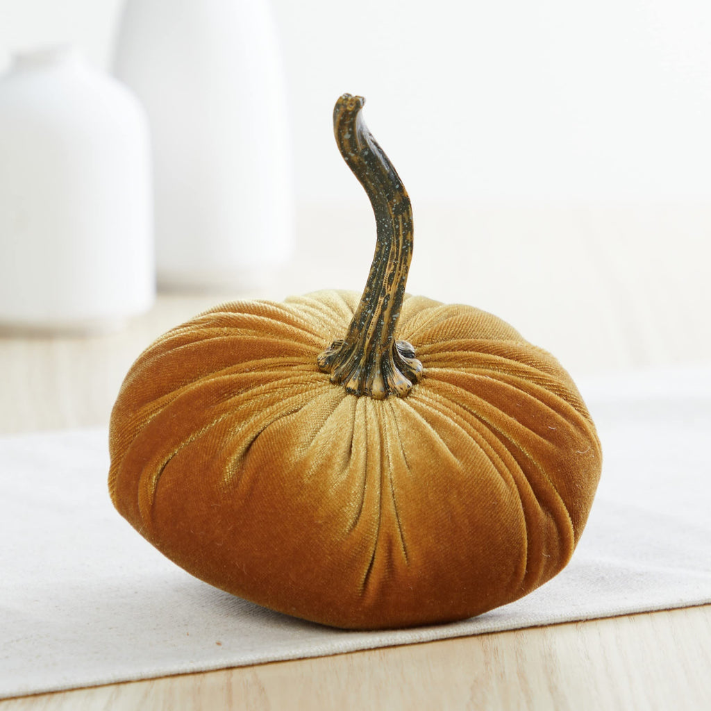 Set of 3 Small Velvet Pumpkins, classic fall pumpkin decor, hygge home, cozy fall vibe, Thanksgiving tablescape, fall