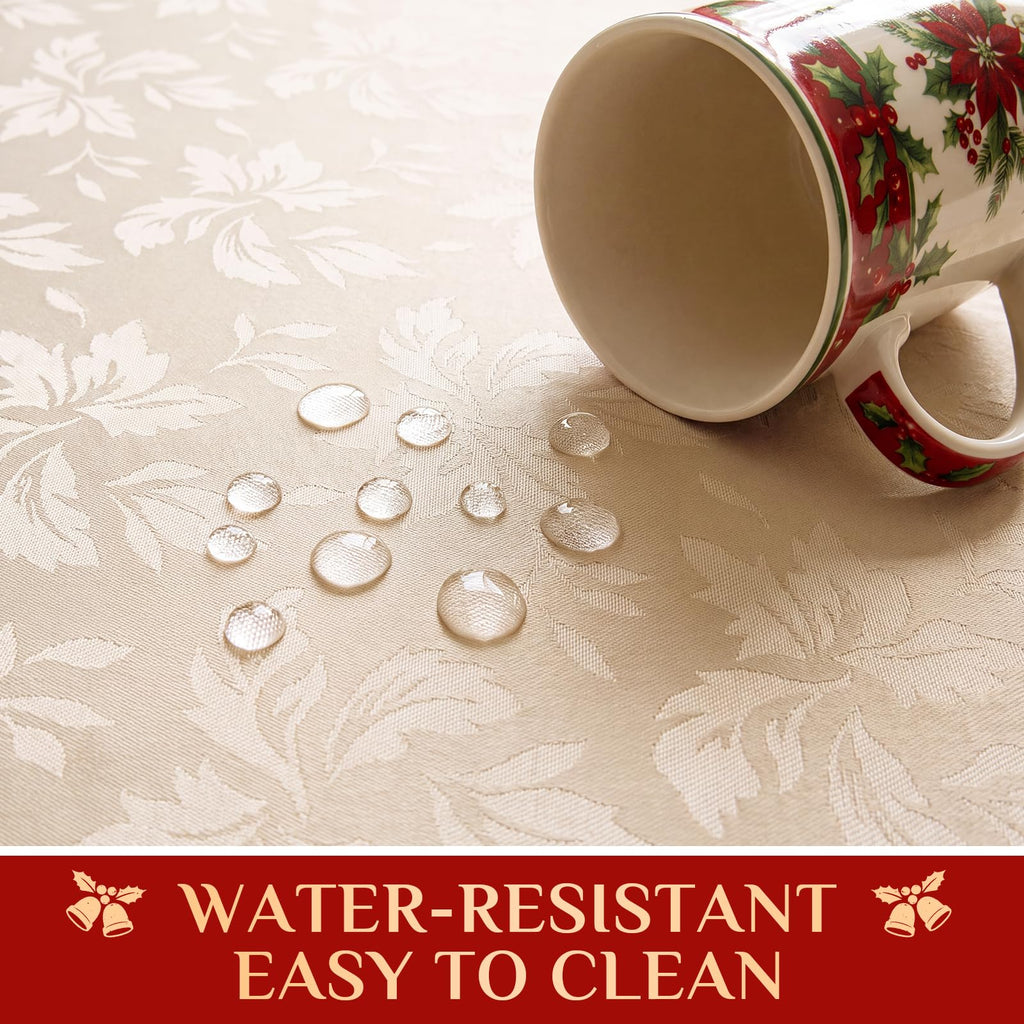 Christmas Jacquard Round Tablecloth, 70 Inch