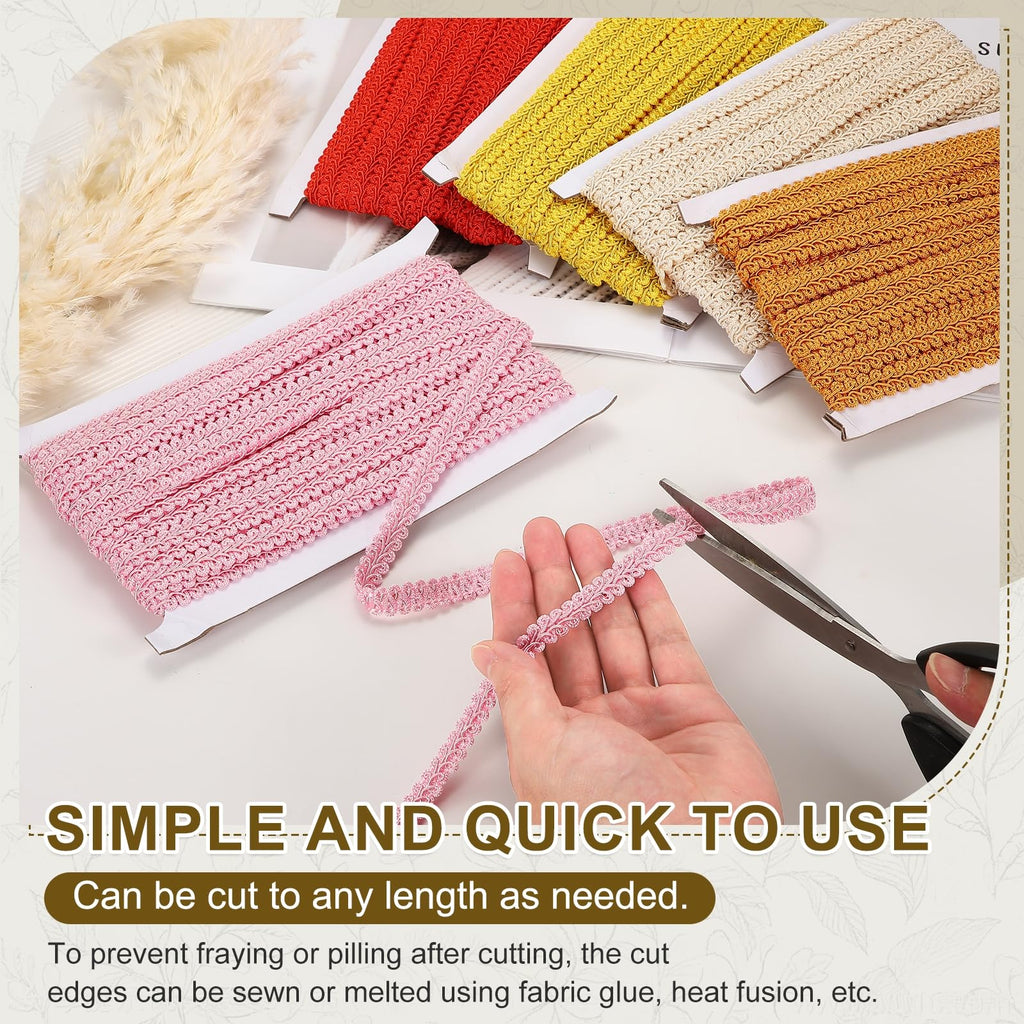 Gimp Braid Trim 1/2" x 14 Yards Polyester, Rose Red