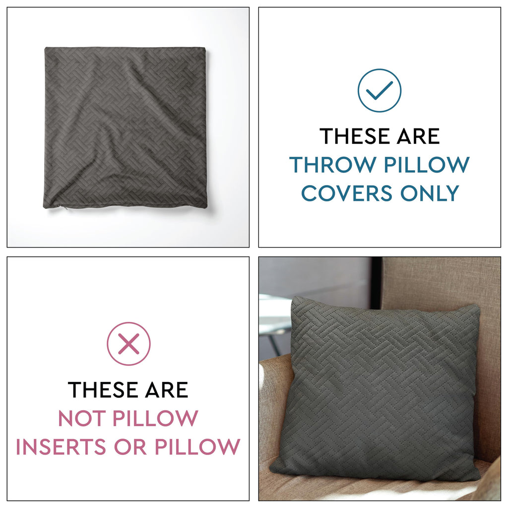 XO Velvet Throw Pillow Covers, No Inserts 20"x20" Dark Grey
