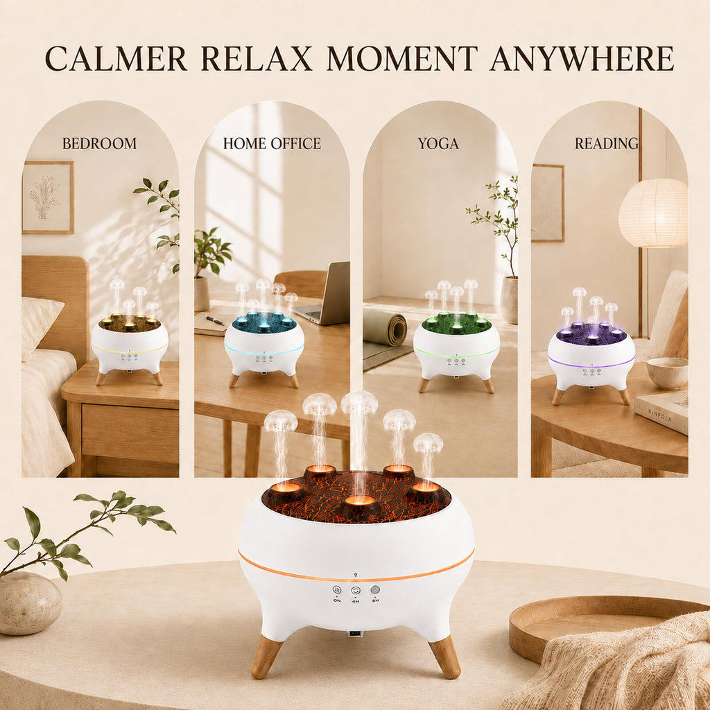 Essential Oil Diffuser Dancing Jellyfish Aromatherapy Diffuser Humidifier with 7 Colors LED Lights, Remote