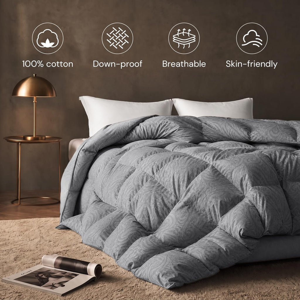 Goose Feather Down Comforter Twin Size All Season Duvet Insert