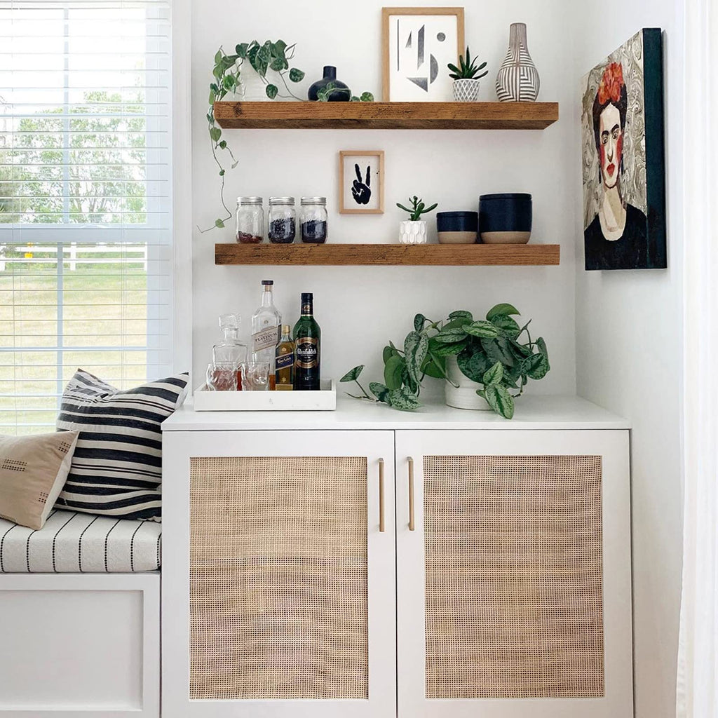Long Floating Shelves for Wall (Brown, Set of 2, 35.4")