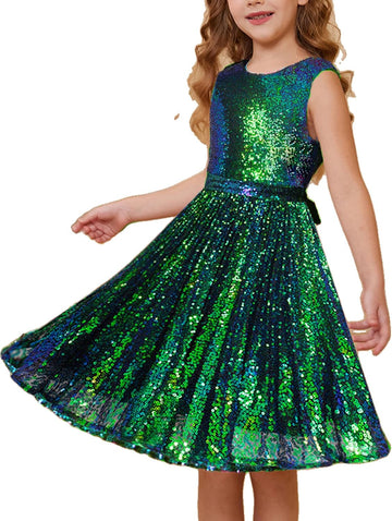 Girls Fancy Sparkly Sequin Formal Party Dance Dress