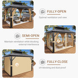 10x12 FT Hardtop Gazebo with Galvanized Steel Double Roof