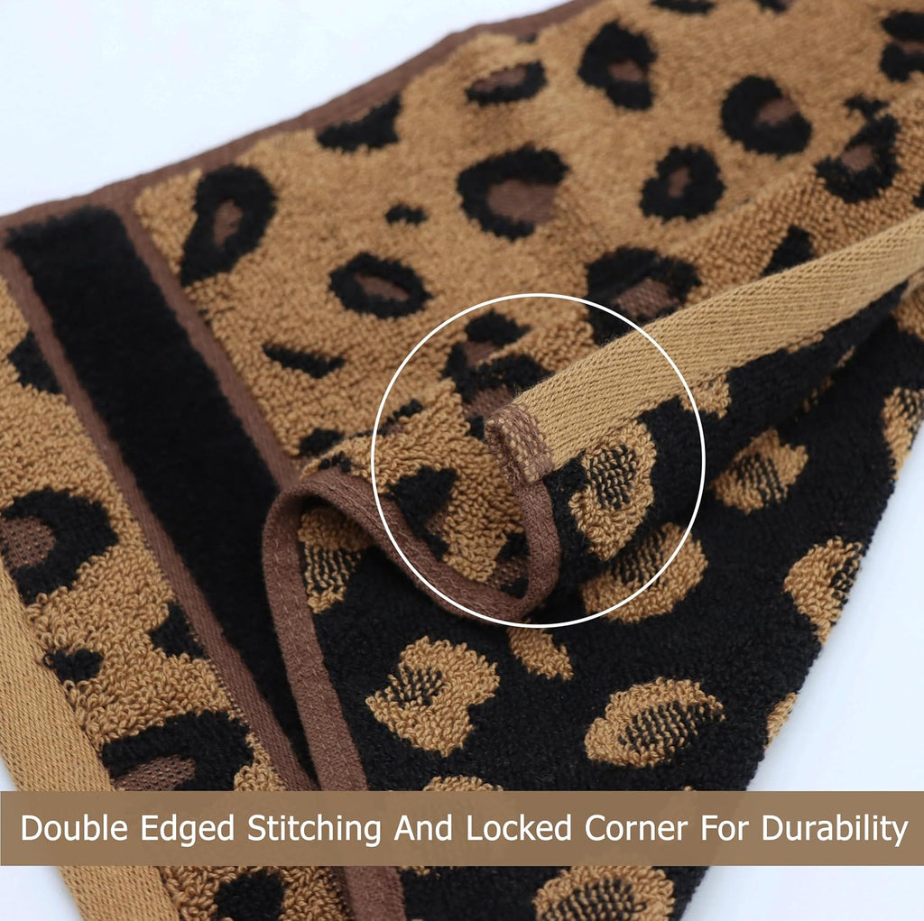 Oversized Bath Sheet - 2 Pack 100% Cotton Animal Print Towels | Extra Large 35 x 84 Leopard Cheetah Africa Safari 500