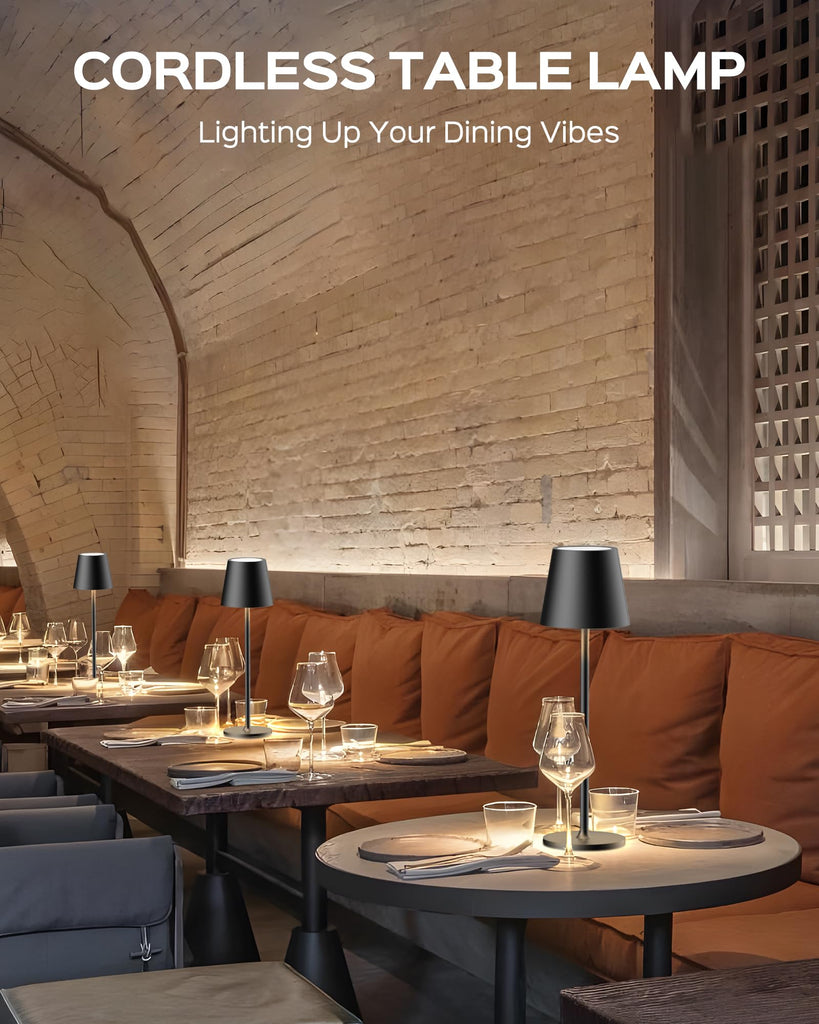 Cordless Table Lamps Rechargeable, 3 Adjustable Height, 5000 Capacity Operated, 3 Colors Smooth Dimming, Portable LED