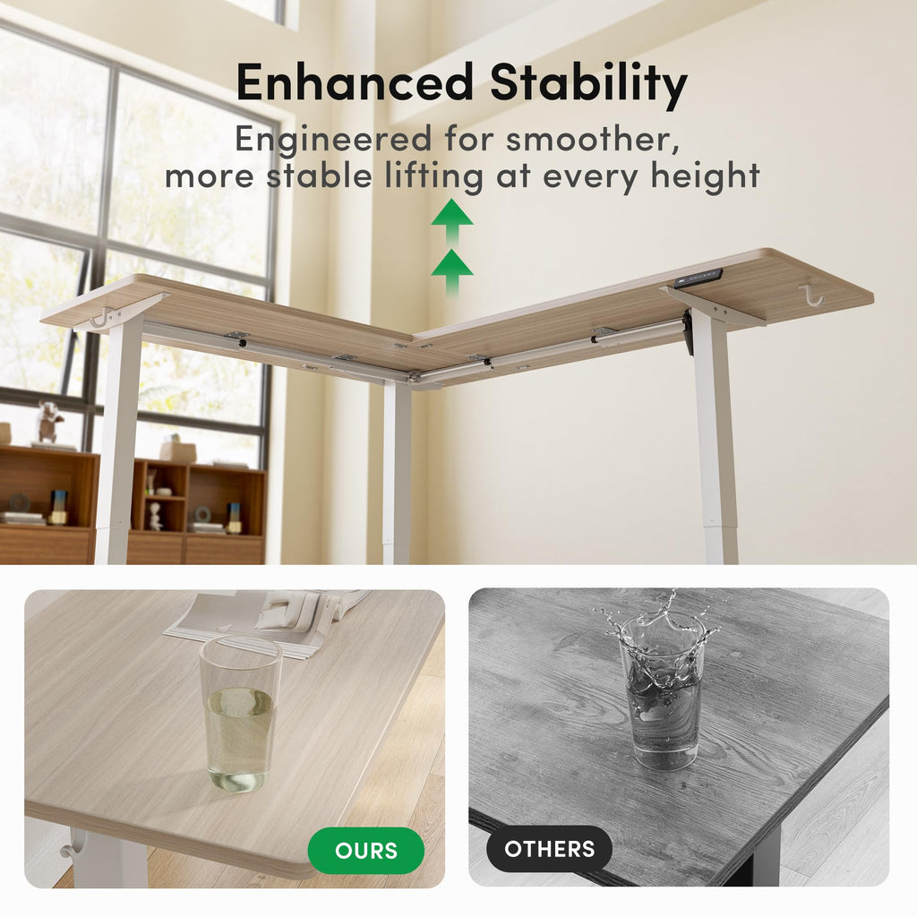 75" x 63"L Shaped Standing Desk Adjustable Height, Electric Stand up Corner Computer Desk, Sit Stand Home Office Desk