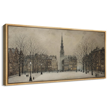 Extra Large Framed Canvas Wall European City