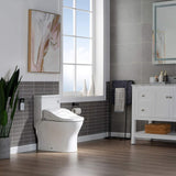 One Piece 1.1GPF/1.6 GPF Dual Flush Elongated Toilet with Advance Smart Toilet in White