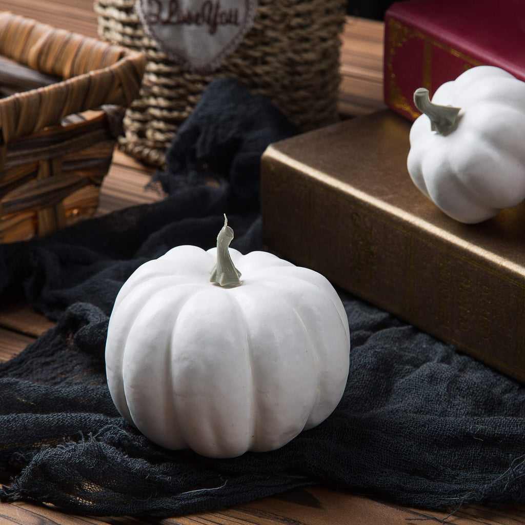 12 Pack Artificial Assorted Pumpkins, Mini Fake Pumpkins