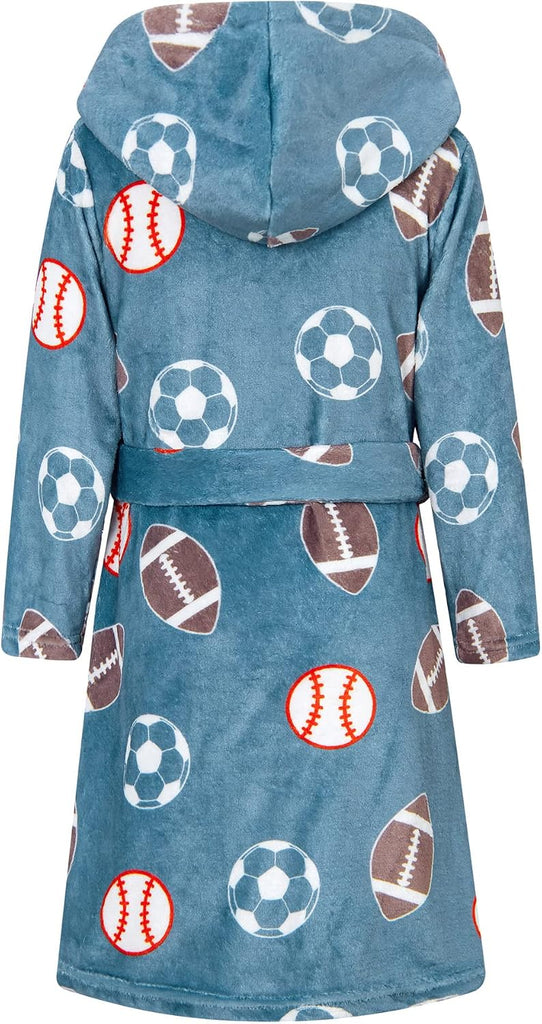 Boys Robe Kids Hooded Fleece Bathrobe