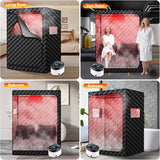 Portable Steam Sauna with 660nm Red Light Therapy, 2 Person Red Light Sauna Spa for Home