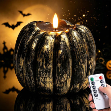 Halloween Decor Indoor, Halloween Decorations, Flameless Pumpkin Candle