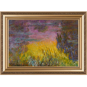 Claude Monet Wall Art Framed, Water Lilies, Sunset, 24 x 16 in