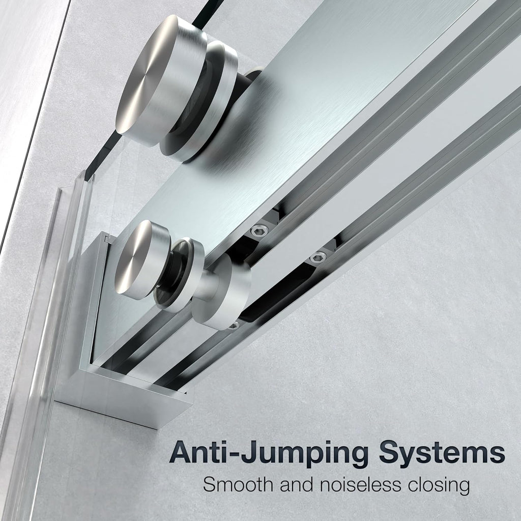 56-60” W x 76” H Bathroom Dual Sliding Frameless Shower Door