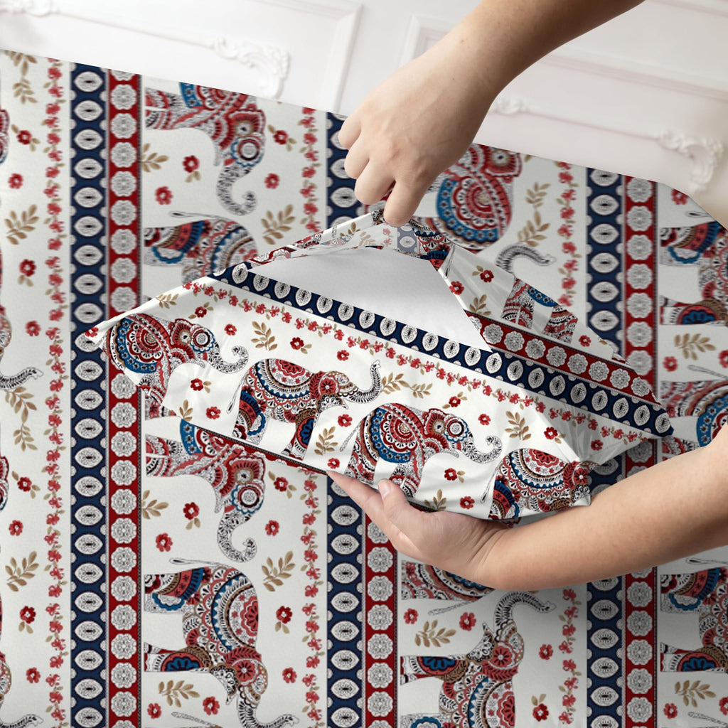 Boho Elephant Comforter Set Full Size, 7-Piece Bed in a Bag