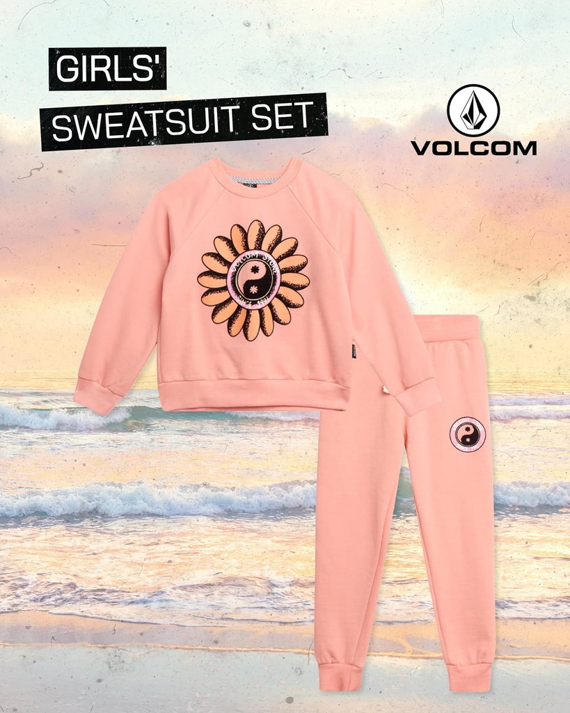 Toddler Girls French Terry Crew Pullover & Jogger Set, Elastic Waist
