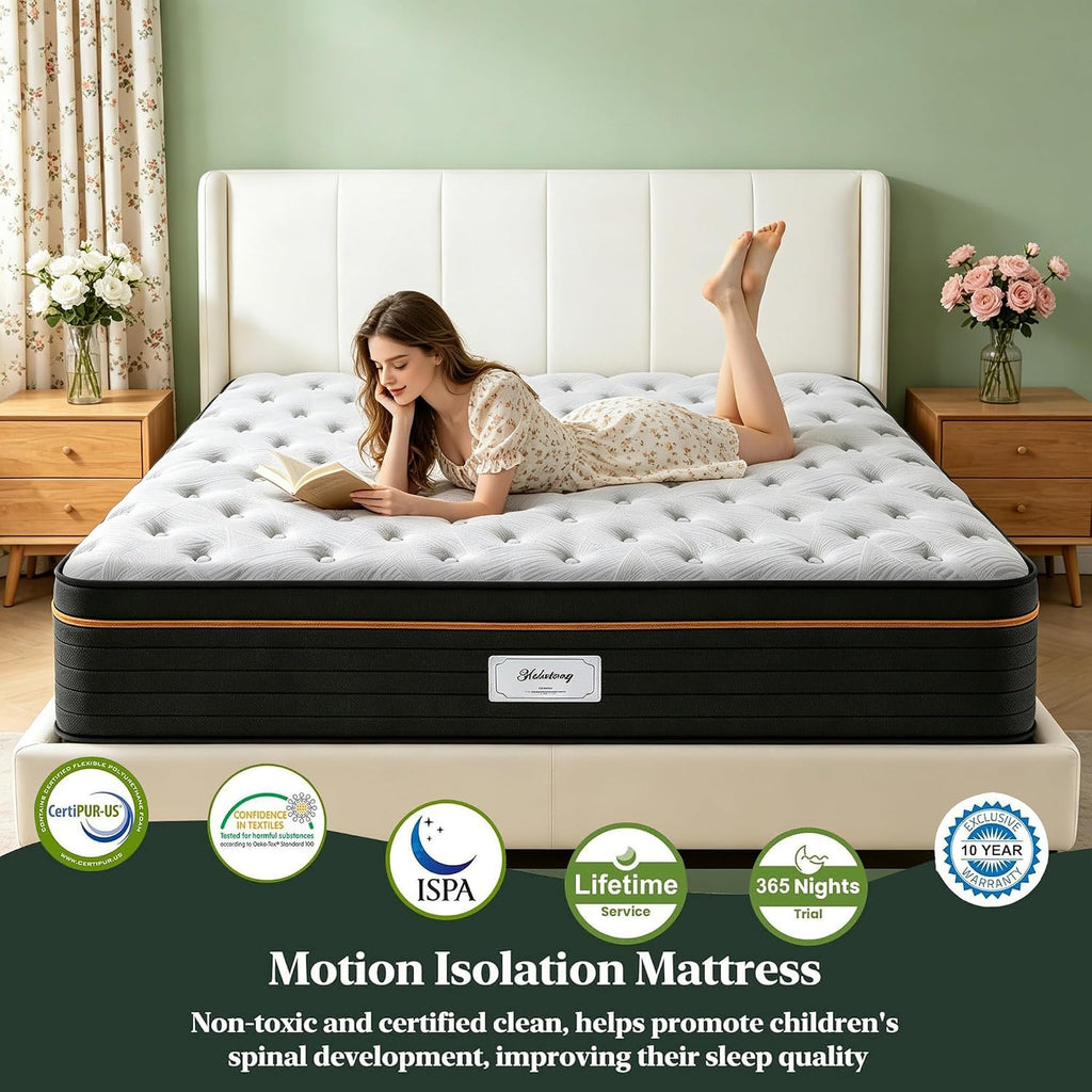 Full Mattress, 12 Inch Medium Firm Hybrid Mattresses, Mattress Full Size in a Box with Individual Pocket Springs &
