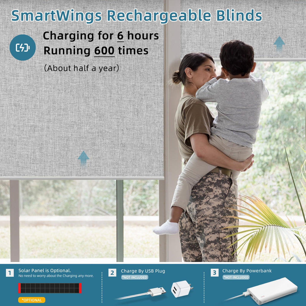 Motorized Blinds with Remote for Windows, Automatic Smart Blinds Electric Roller Shades Blackout work with Alexa