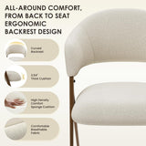 Dining Chairs Set of 2, Modern Fabric Upholstered Dining Room Kitchen Side Chairs with Iron Legs