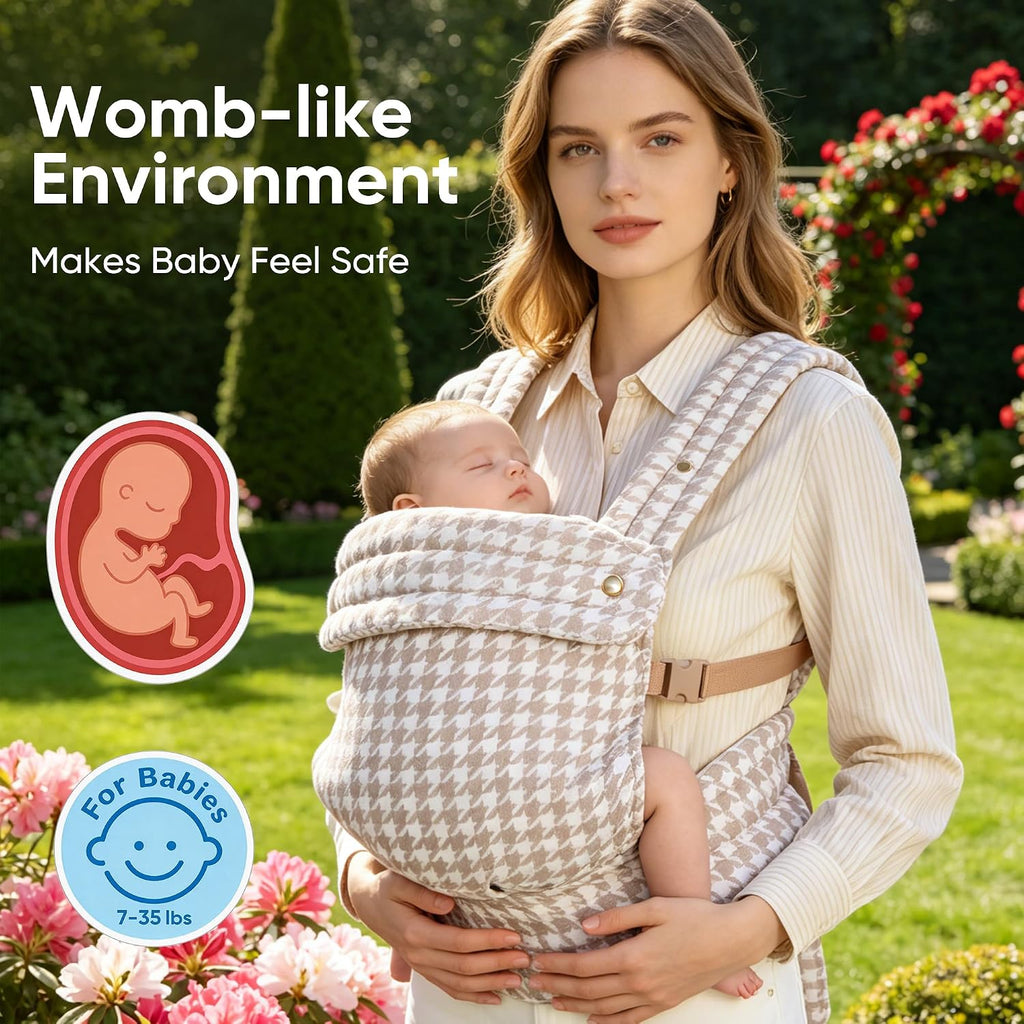 Carrier Newborn to Toddler, Pure Cotton Breathable Hip-Healthy 40lbs