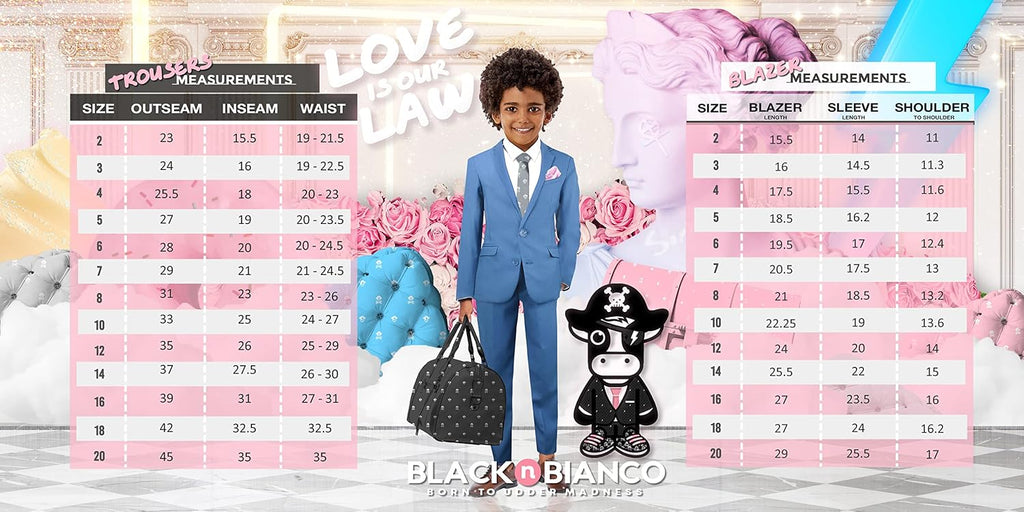 Boys Slim Fit Suit Rosefia Style Five Piece Set