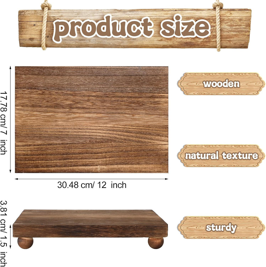 Wood Pedestal Stand Kitchen Soap Tray Farmhouse Wooden Riser Stand Bathroom Counter Table Decor Plant Vases