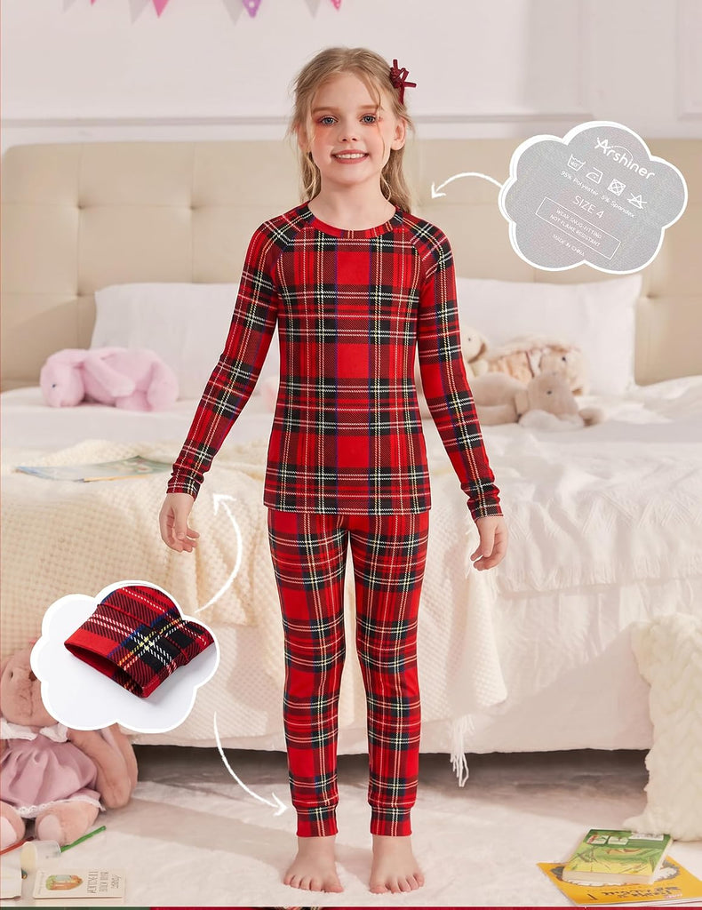 Girls Pajamas Long Sleeve Snug Fit Pjs Set Kids Cute Sleepwear