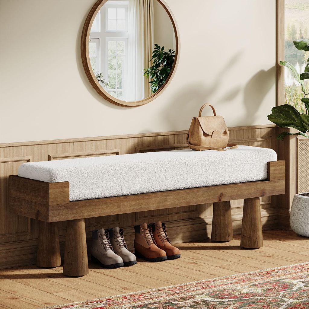 Upholstered Entryway Bench, Shoe Bench End of Bed