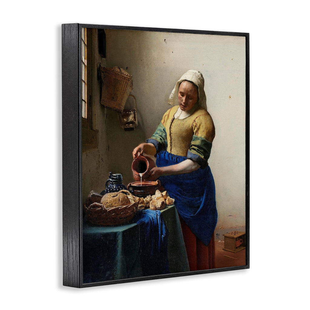 Vermeer Milkmaid Classical Painting, 11 x 14 Inch Framed Giclée Print