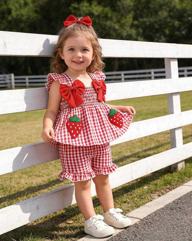 Toddler Girl Clothes Baby Outfit Straps Sleeveless Camisole Tank Top Shorts Kids Cute Summer Clothing Set