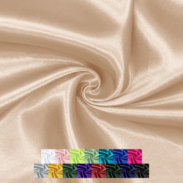 55 Inch Wide Beige Satin Fabric by The Yard, 1 Yard