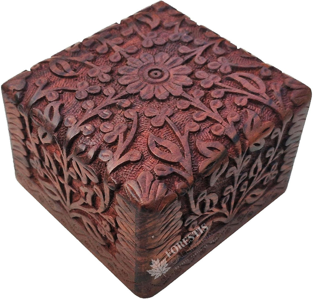 Handmade Decorative Wooden Jewelry Box, Kit, Vanity,Trinket, Organizer For, Ladies, Men, Women, Gold