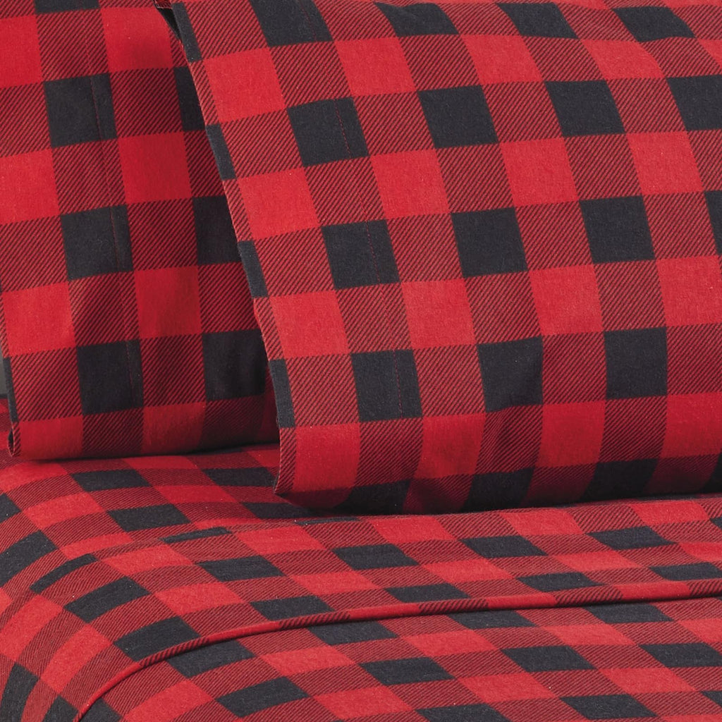 Cotton Flannel Sheet Set, 100% Cotton Brushed Flannel Bedding with Flat Sheet, Fitted Sheet, & Pillowcases, Fits